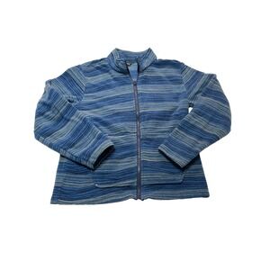 Eddie Bauer Zip Up Fleece Long Sleeved Jacket Kids Medium 10/12 Blue